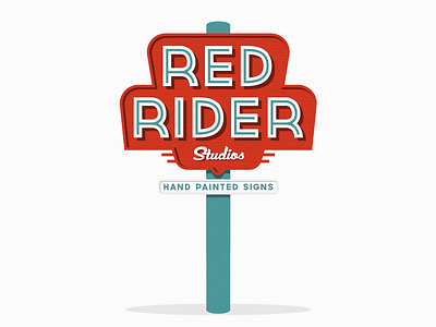 red rider sign mockup