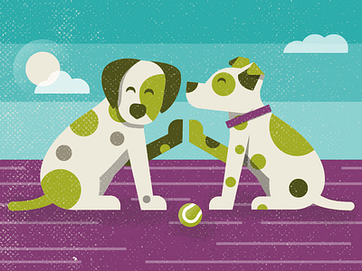 best friends dog high five illustration puppy