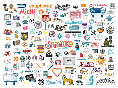 bits and pieces of a fun year icons illustrations logo stuff