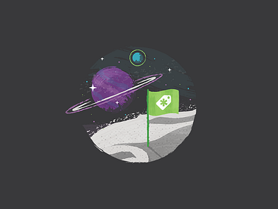space illo preview creative market flag icon illustration planet space stars