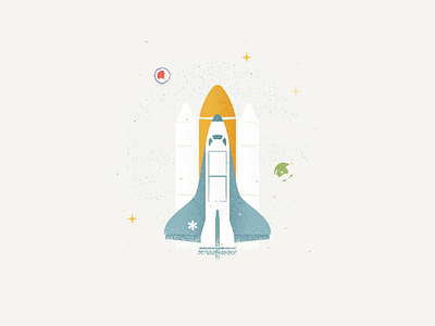 Space Shuttle icon illustration outer space rocket shuttle space
