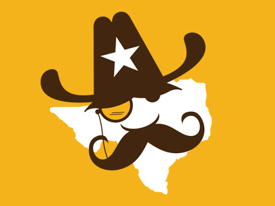 Tex Stache eye glass hat mustache star texas