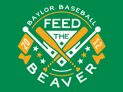 Hungry Beaver baseball bat baylor beaver flag shirt