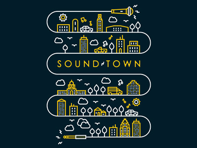 Sound Town austin building mic music shirt sound town