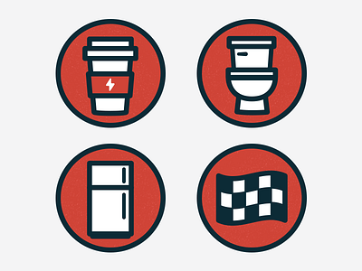 Productivity Icons badge coffee flag icons refrigerator toilet