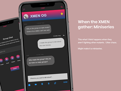 XMEN Groupchat app chat design dribble sharpen ui us xmen