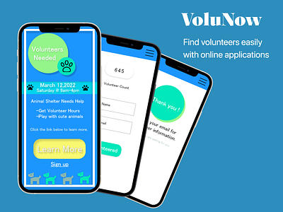 VoluNow app blue branding design dribble graphic design illustration ui volunteer