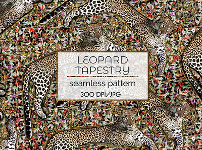 Leopard Tapestry/seamless pattern branding design fashion graphic design illustration leopard seamless pattern textiles