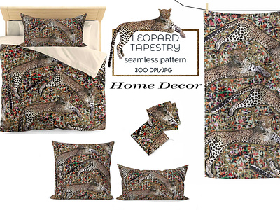 Leopard Tapestry/seamless pattern branding fashion graphic design home decor illustration leopard seamless pattern