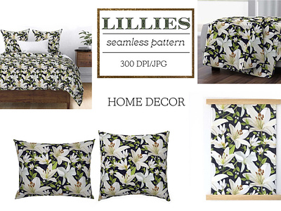 Lillies/seamless pattern fashion illustration lillies seamless pattern