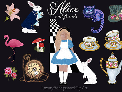 Alice and friends clip art