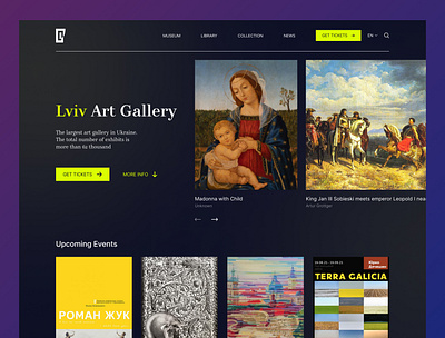 Art Gallery Website art design gallery lviv museum ua ui ukraine ux web website