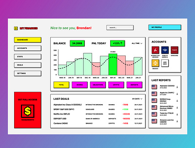 Investments Dashboard app crypto dashboard design finance investments manager ux website