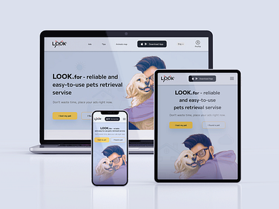 Web service LOOK.for (search for lost animals) design figma illustration illustrator ui ux web design web service