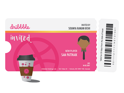 Hello Dribbble card design coffee dribbble invite first shot hello hello dribbble hi illustration invite ticket wallet