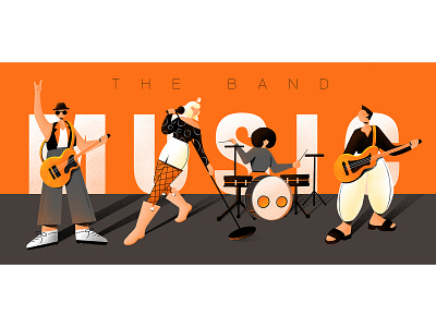 The Band banner design illustration