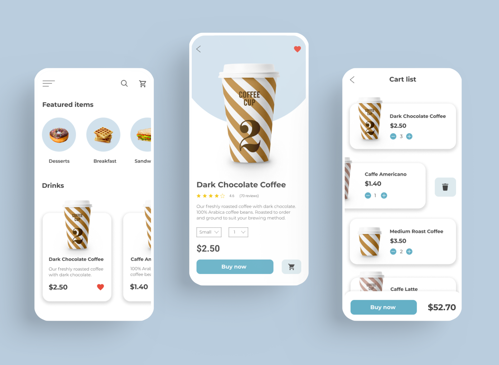 Coffee Shop Mobile App by Diana Liashchenko on Dribbble