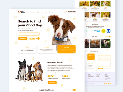 Dogs Shelter - Homepage adoption web site branding charity web page design dogs shelter donate web site landing page pet shelter ui ux web design