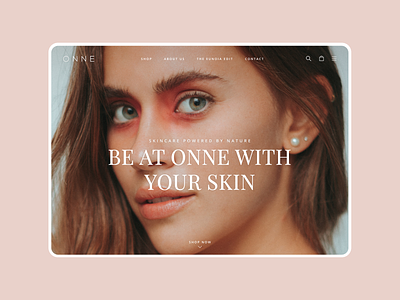 Landing Page for Skincare Products ONNE 003 beauty daily 100 challenge daily ui dailyui first screen landing page skincare tablet website