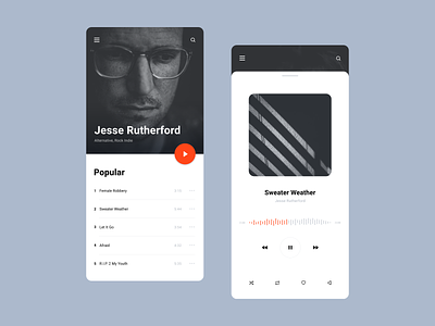 Music Player App 009 app daily 100 challenge daily ui daily ui 009 dailyui minimal mobile mobile app mobile ui music music app music player ui