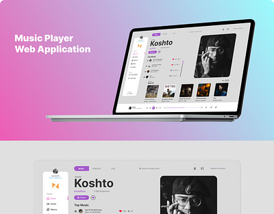 Music Player Web App Concept app appdesign application typography ui ux web application ui webapp