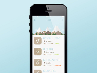 Mountainr Trail list ios list mobile app