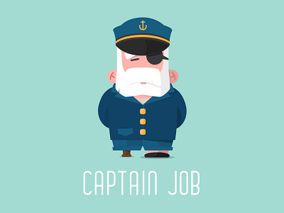Captain job Full concept identity logo web service