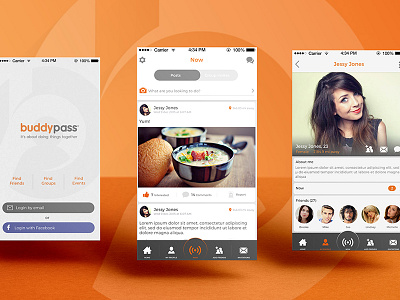 Buddypass app design ui ux