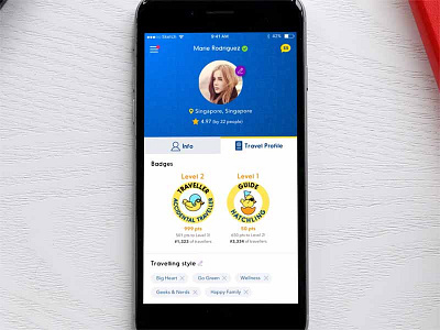 Traveller Profile Page mobile mobile app mobile ui mockup