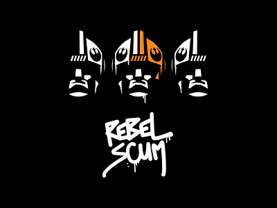 Rebel Scum black headwear icon illustrator orange rebellion rogueone starwars vector white