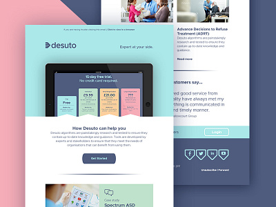 Desuto email template design branding design desuto email healthcare newsletter nurses template