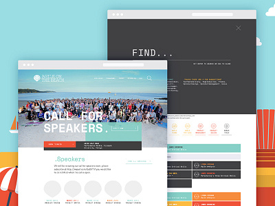Website Design for Agile on the Beach agile design home layout page website wireframes