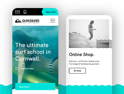 Quiksilver Surf School Website Design concept design digital graphic mobile uxdesign web design website website design