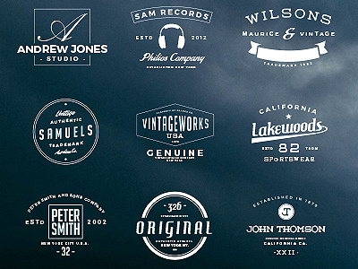 16 Free Vintage Logos badge free logo photoshop retro typography vector vintage