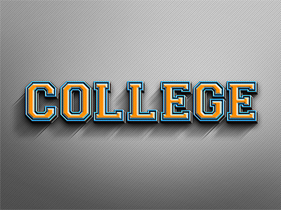 College 3D Text Effect 3d college effect photoshop psd template text typography