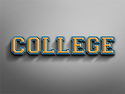 College 3D Text Effect