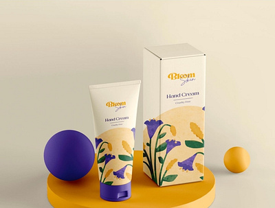 Hand Cream Packaging design brand identity branding design graphic design illustration label design packaging packaging design skincare tubepackaging vector