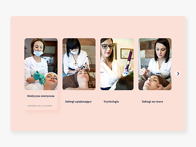 Services carousel beauty salon component web