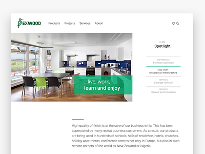 Exwood Furniture Contractor Website app design furniture website