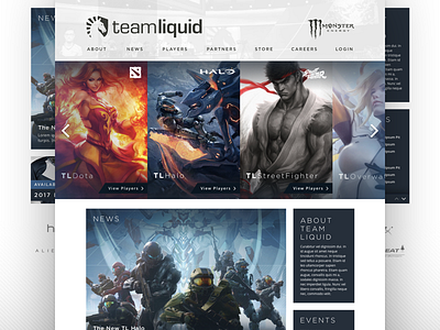 Team Liquid Redesign Concept e sports esports team liquid ui design