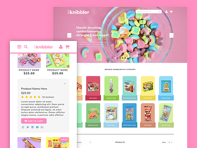 Knibbler Website candy design japanese japanese website responsive ui design