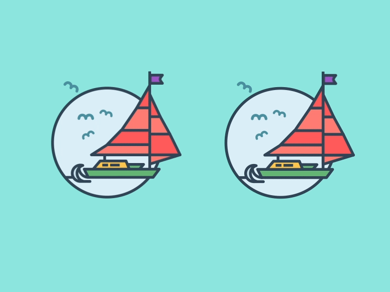 Ship after effects birds boat flag icon illustration motion motion graphics ship sky water waves