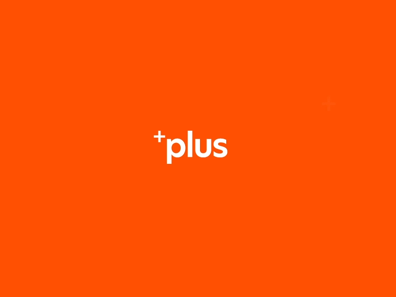 Plus+ logo animation after effects graphics icon illustration logo motion orange vector