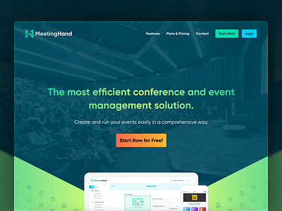 MeetingHand Landing Page above the fold landing page meetinghand