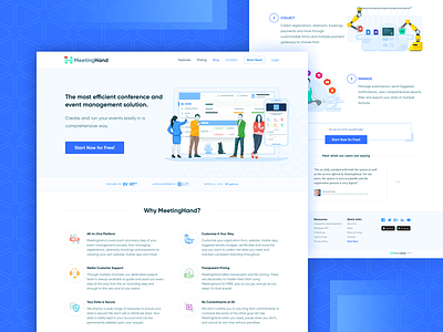 MeetingHand Landing Page icons illustration landing page saas landing page