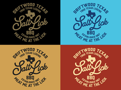 Salt Lick BBQ badge logo rustic texas typography