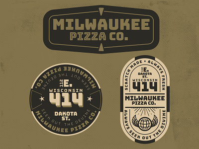 Milwaukee Pizza Co Flash Set 2 badge branding icon icons illustration logo milwaukee pizza typography wisconsin