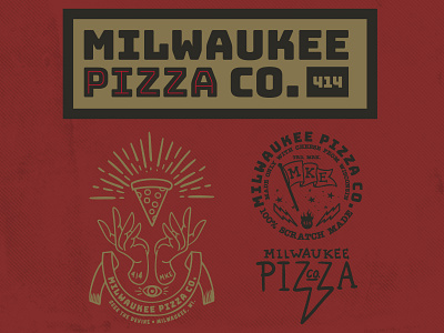 Milwaukee Pizza Co Flash Set 3 badge branding design icon icons logo milwaukee pizza typography wisconsin