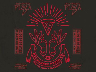 Milwaukee Pizza Co Flash Set 4 badge branding icon icons logo milwaukee pizza typography