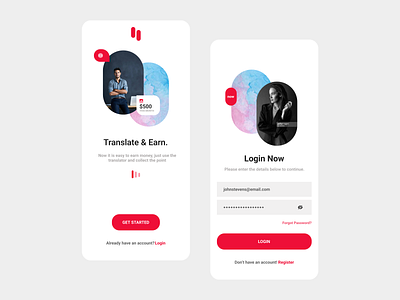 Log in Mobile app design log in sign in sign up ux